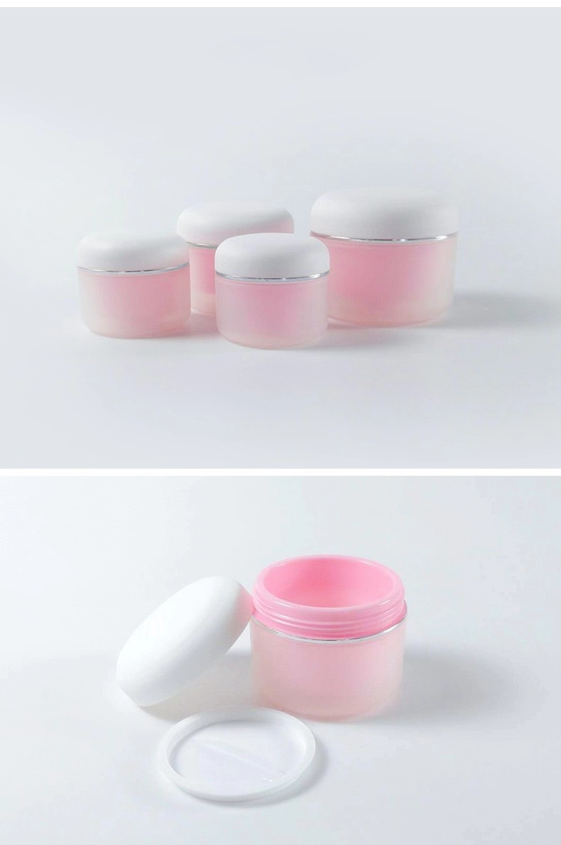 Wholesale Stock available 30g 50g 100g 150g 1oz cosmetic container high end luxury pink round pet plastic cosmetic jar