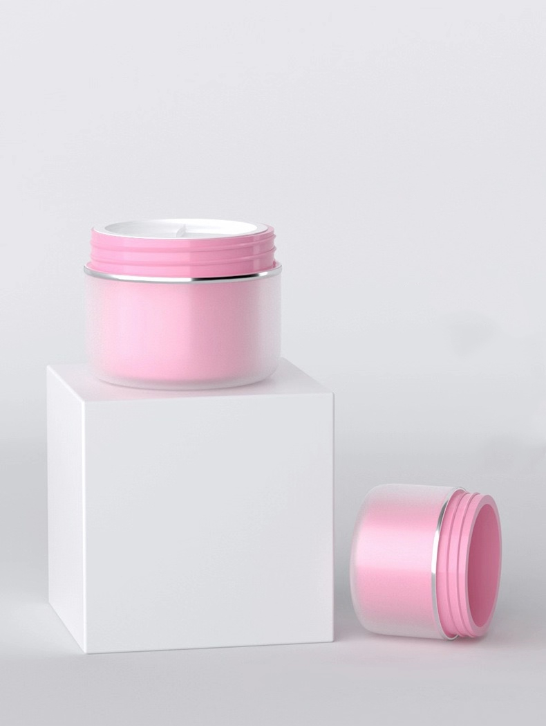 Wholesale Stock available 30g 50g 100g 150g 1oz cosmetic container high end luxury pink round pet plastic cosmetic jar