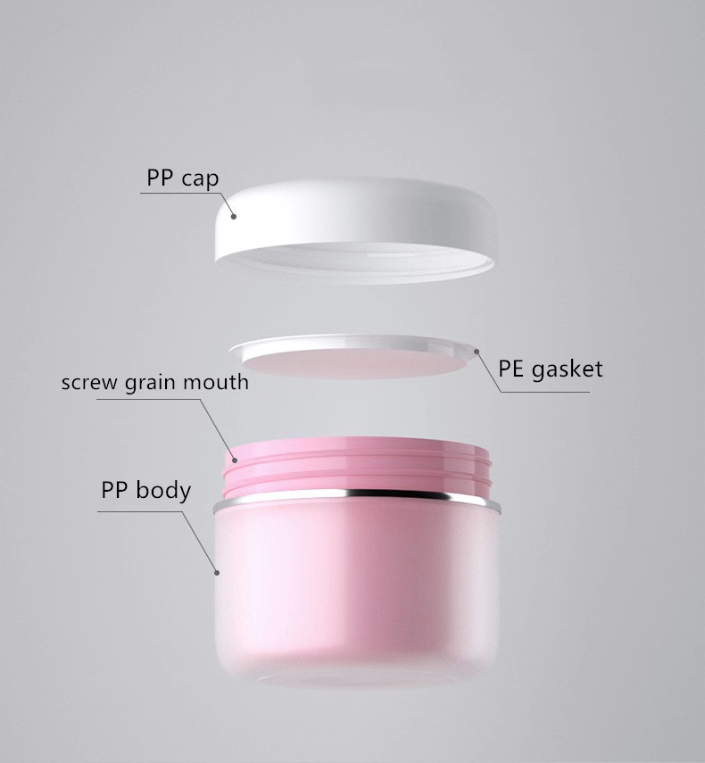 Wholesale Stock available 30g 50g 100g 150g 1oz cosmetic container high end luxury pink round pet plastic cosmetic jar