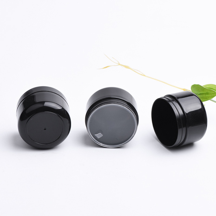 Wholesale Storage containers 10g Black Cosmetic PET Cream Plastic Jars with lid