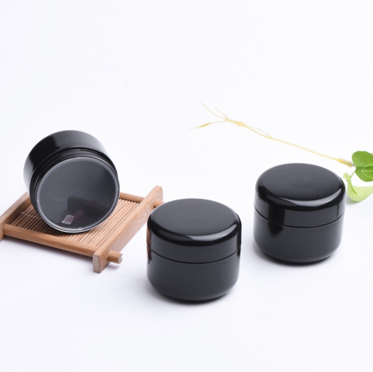 Wholesale Storage containers 10g Black Cosmetic PET Cream Plastic Jars with lid