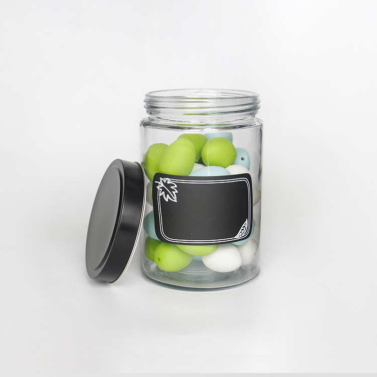 Wholesale Straight Side Glass Storage Jar With Plastic Screw Lid