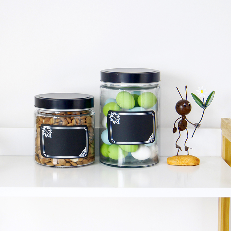 Wholesale Straight Side Glass Storage Jar With Plastic Screw Lid