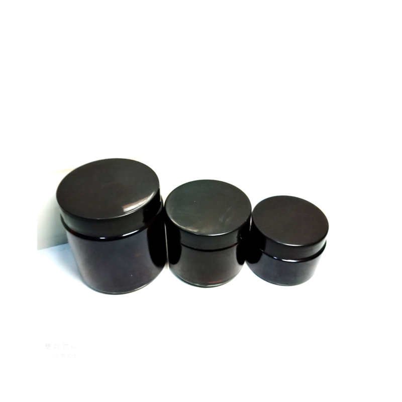 Wholesale Supplier Cylinder 2oz 60g Amber Glass Candle Jars with Black Lids