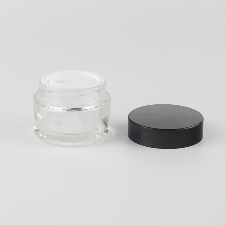 Wholesale Supply 30g Round Glass Skin Cream Cosmetic Jar Bottles