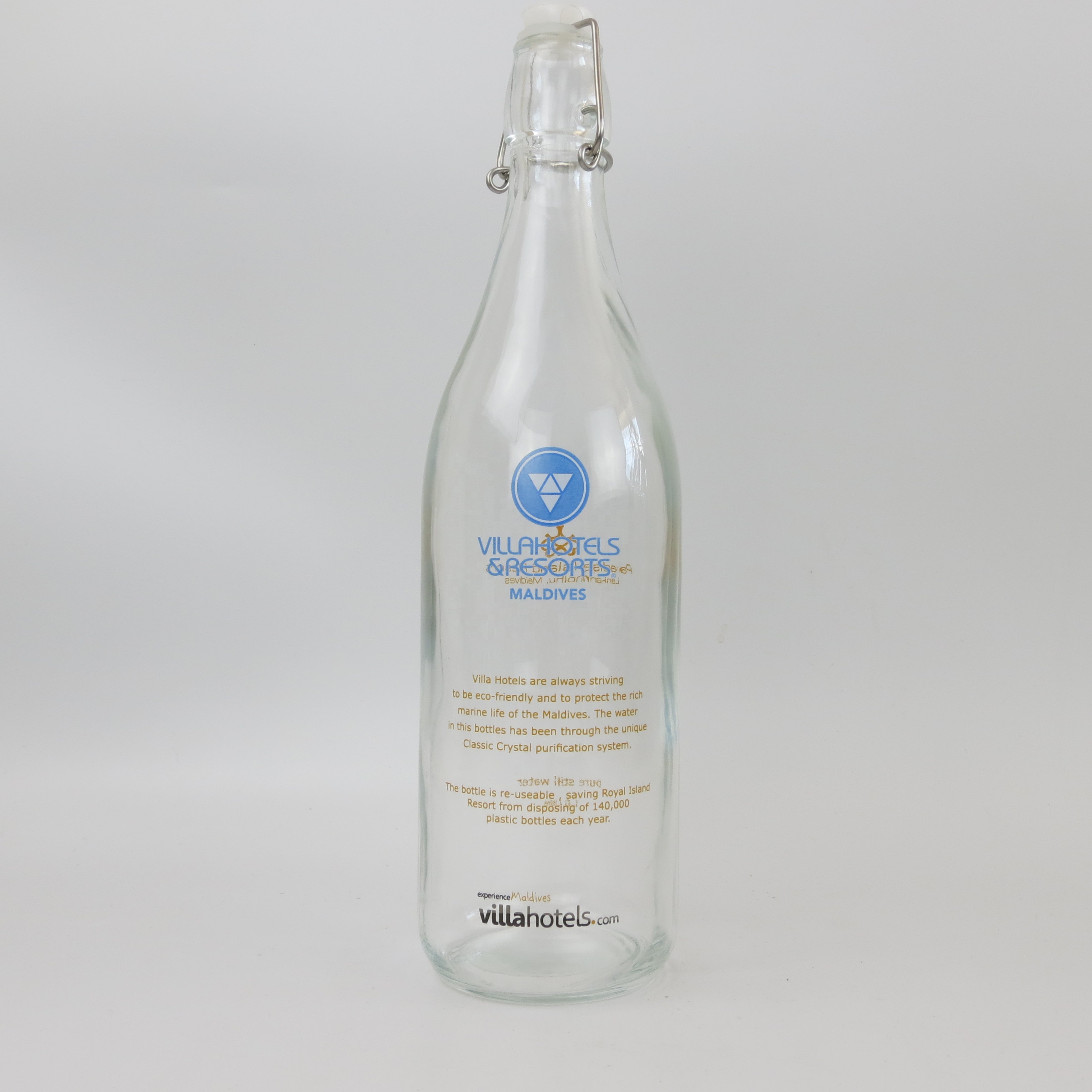 Wholesale Swing Top 300ml 500ml 1000ml Custom Printed Fruit Juice Glass Bottle With Stainless Steel Flip
