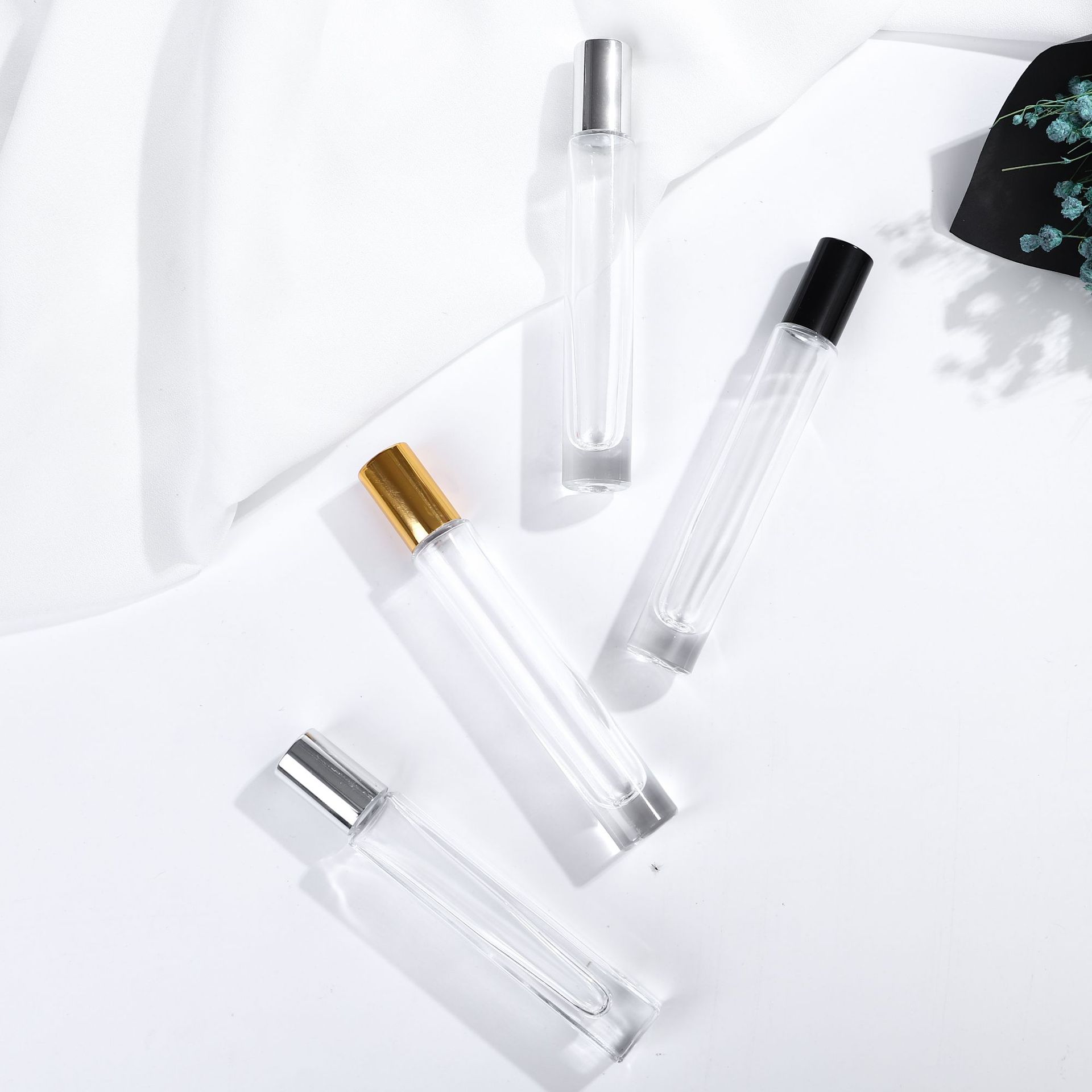 Wholesale Thick Bottom 10mll Perfume Glass Bottle Roller Essential Oil 10ml Glass Bottle With Stainless Roller Ball