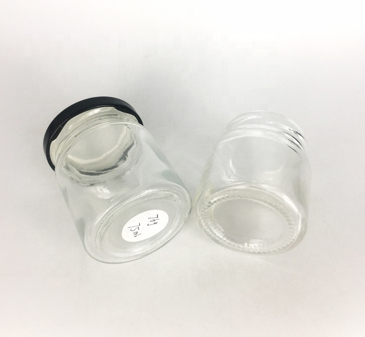 Wholesale Transparent Small Circular Tank Jam Glass Jar with Metal Tin Cap