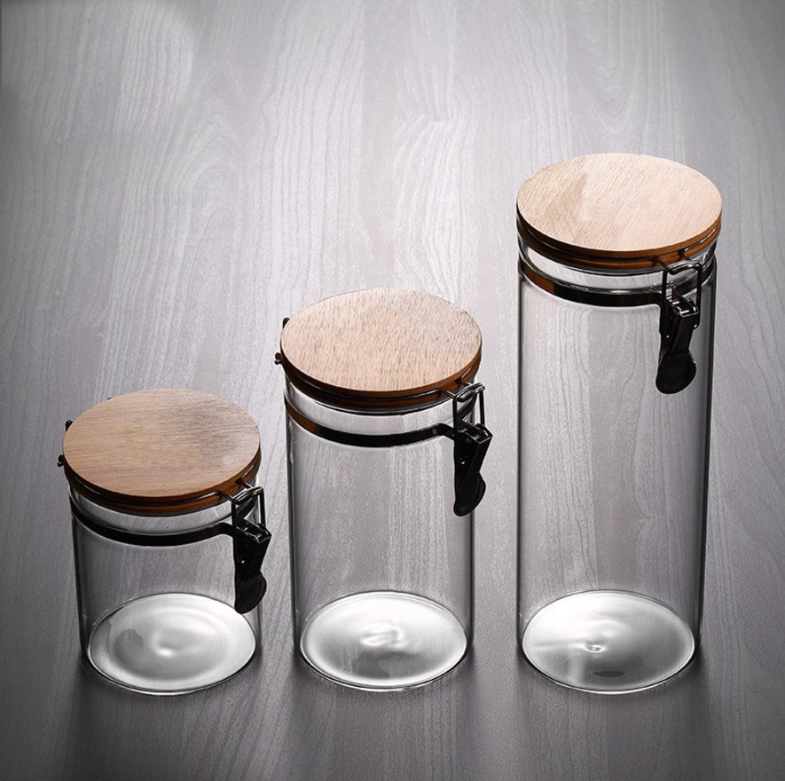 Wholesale Transparent Snap Lid Man Glass Jar For Peanut Butter