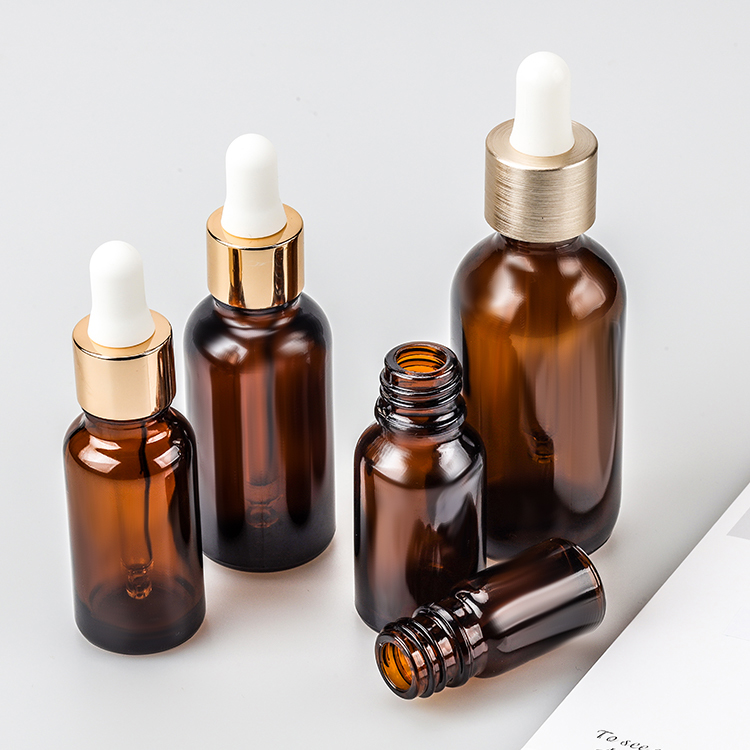 Wholesale Transparent dropper bottle 30ml 50ml glass oil bottle with paper tube glass dropper for cosmetic essential oil bottle/