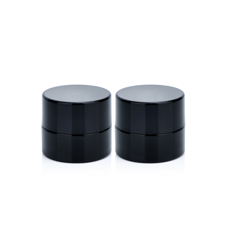 Wholesale UV Wide Mouth Black Glass Storage Jar for eye cream  Plastic Child resistant Cap Child Proof Jar