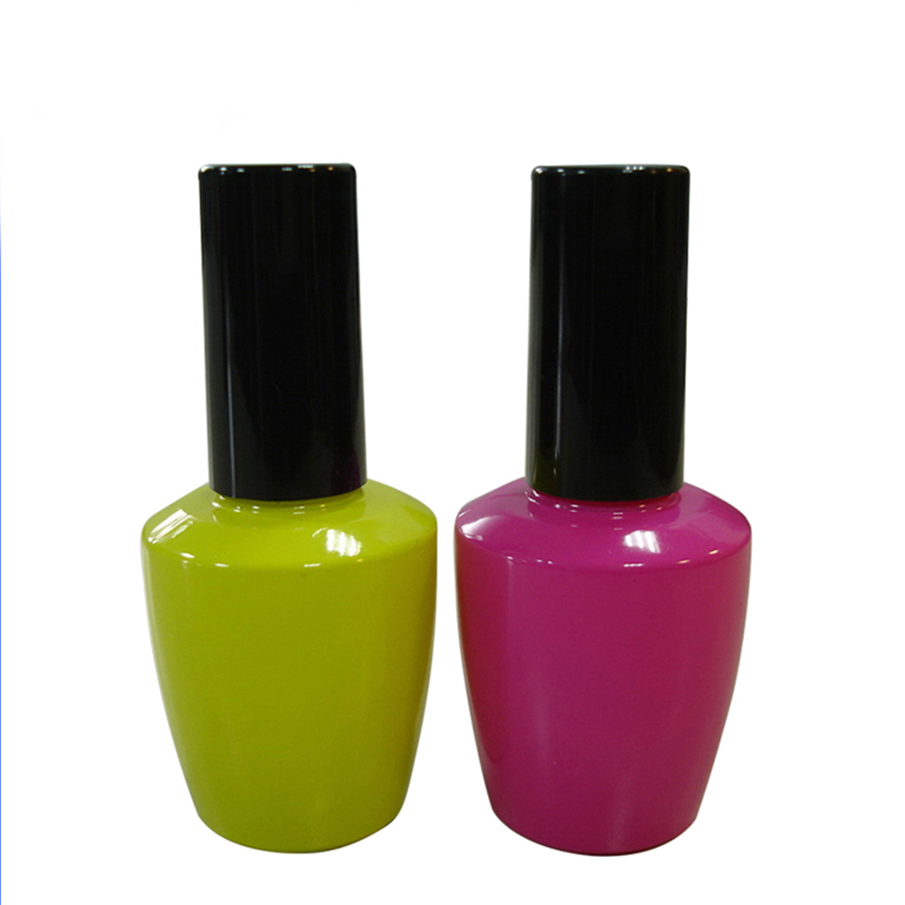 Wholesale Unique 15ml Black Empty UV Gel Nail Polish Bottle with Plastic Cap and Brush