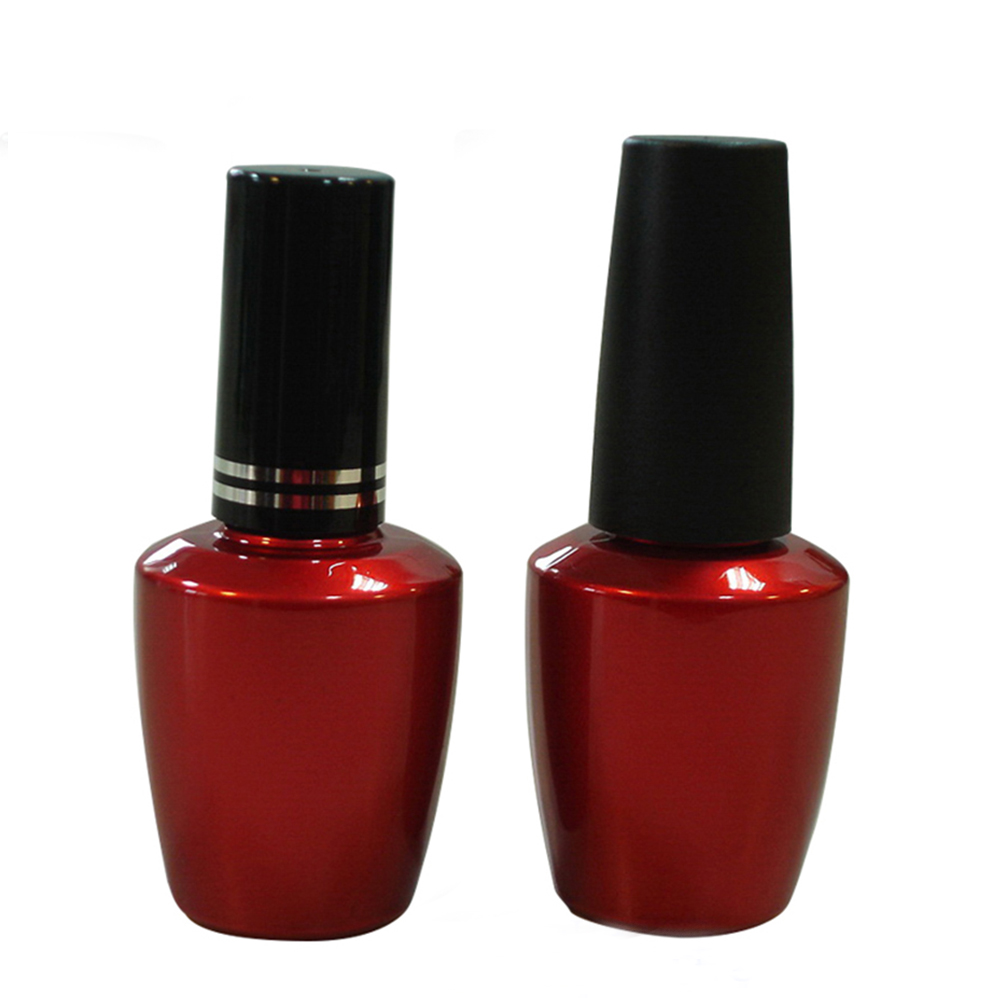 Wholesale Unique 15ml Black Empty UV Gel Nail Polish Bottle with Plastic Cap and Brush
