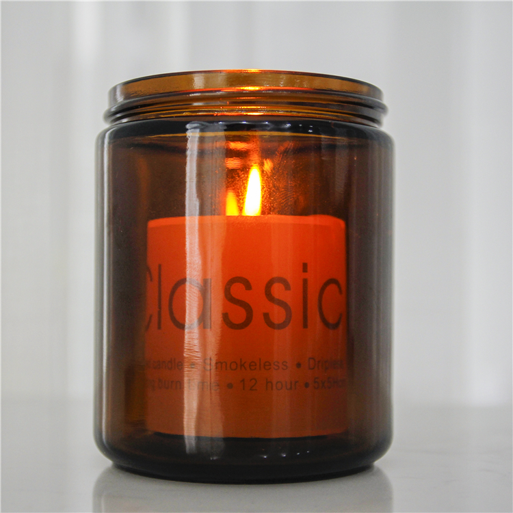 Wholesale Unique clear candle glass jar with wooden lid