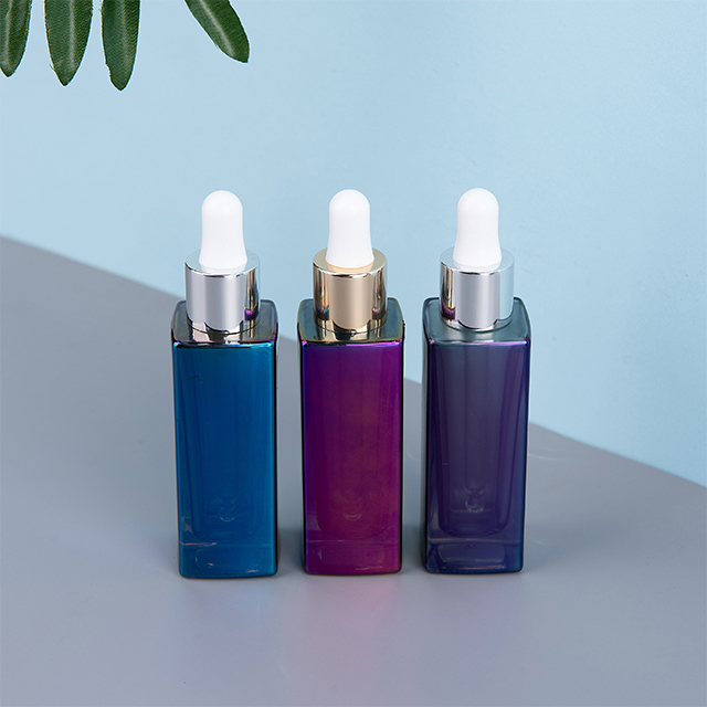 Wholesale White Empty Glass Essential Oil Bottle with Dropper, Cosmetic Hot Package 20ml 30ml Eye Dropper coating Bottle
