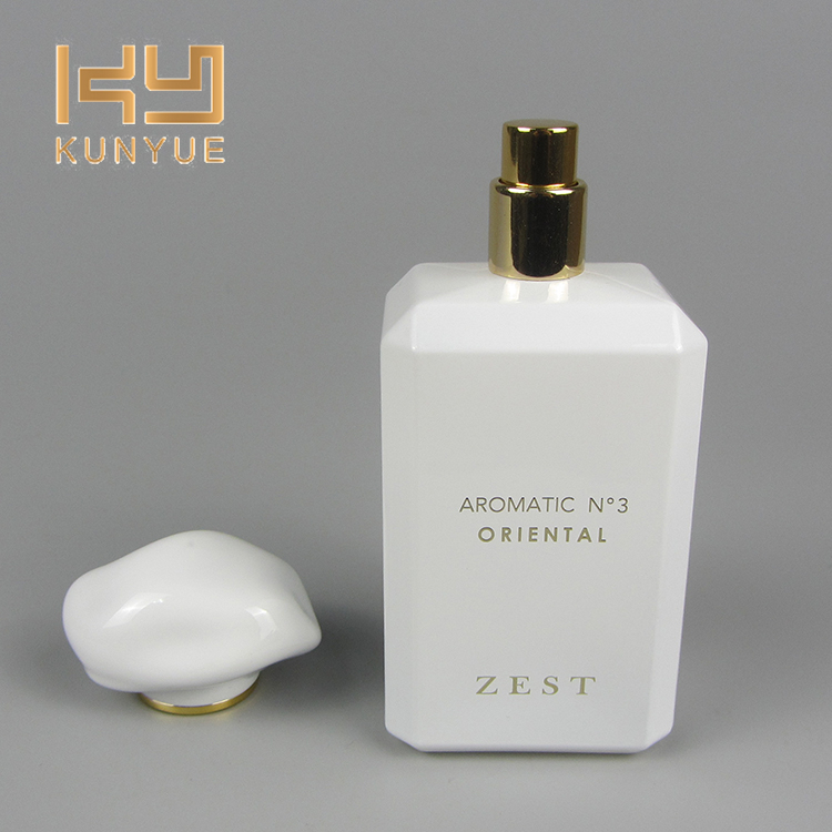 Wholesale White Empty Square 100ml Glass Perfume Bottles