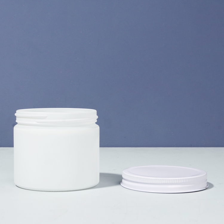 Wholesale White Wide Mouth Empty Hot Sale Custom 250ml Straight Side Round Glass Jar With Logo printing With metal li