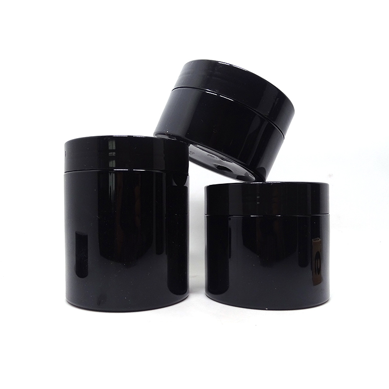 Wholesale Wide Mouth 1oz 2oz 3oz 4oz 5oz 6oz 8oz black PET plastic jars with lid