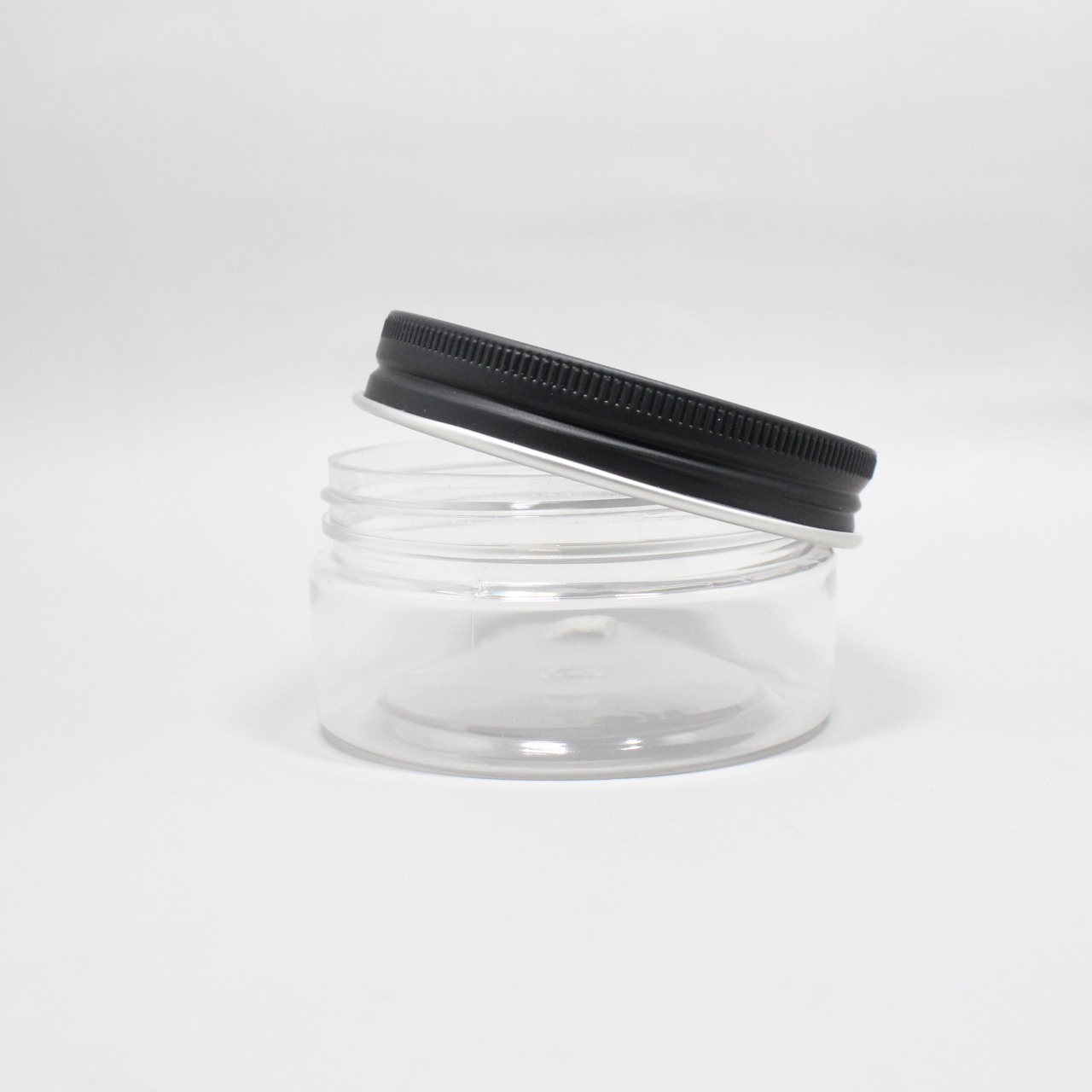 Wholesale Wide Mouth 1oz 2oz 3oz 4oz 5oz 6oz 8oz black PET plastic jars with lids for food storage cosmetic packaging container