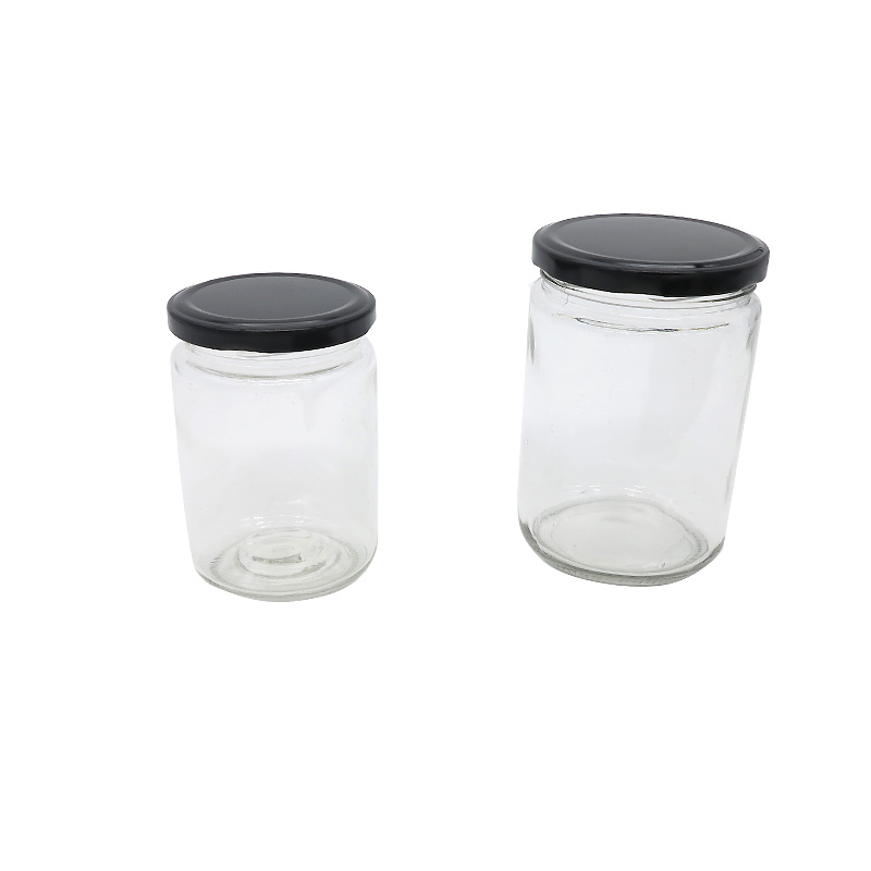 Wholesale Wide Mouth frasco de vidrio 6oz 8oz Honey Jam Jars Glass Candy Honey Jam Jar with Metal Lid