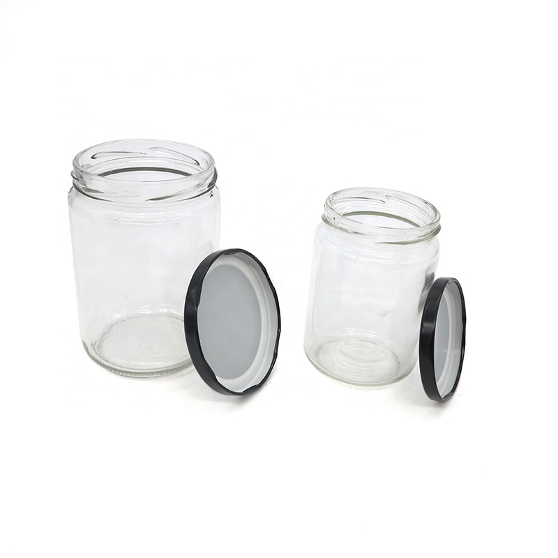 Wholesale Wide Mouth frasco de vidrio 6oz 8oz Honey Jam Jars Glass Candy Honey Jam Jar with Metal Lid