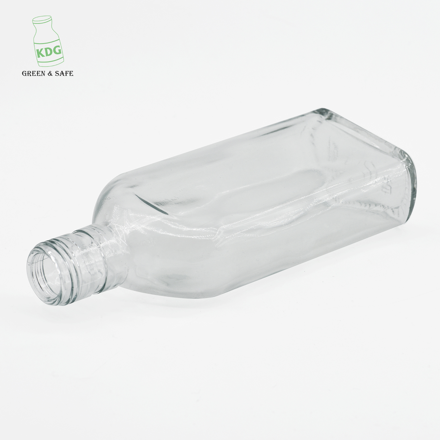 Wholesale Wine Spirits Alcohol Package Empty Flat Glass Bottles for Liquor