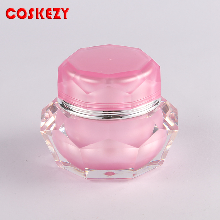 Wholesale acrylic lotion plastic jar square lotion green bottle with cap for cream bottle