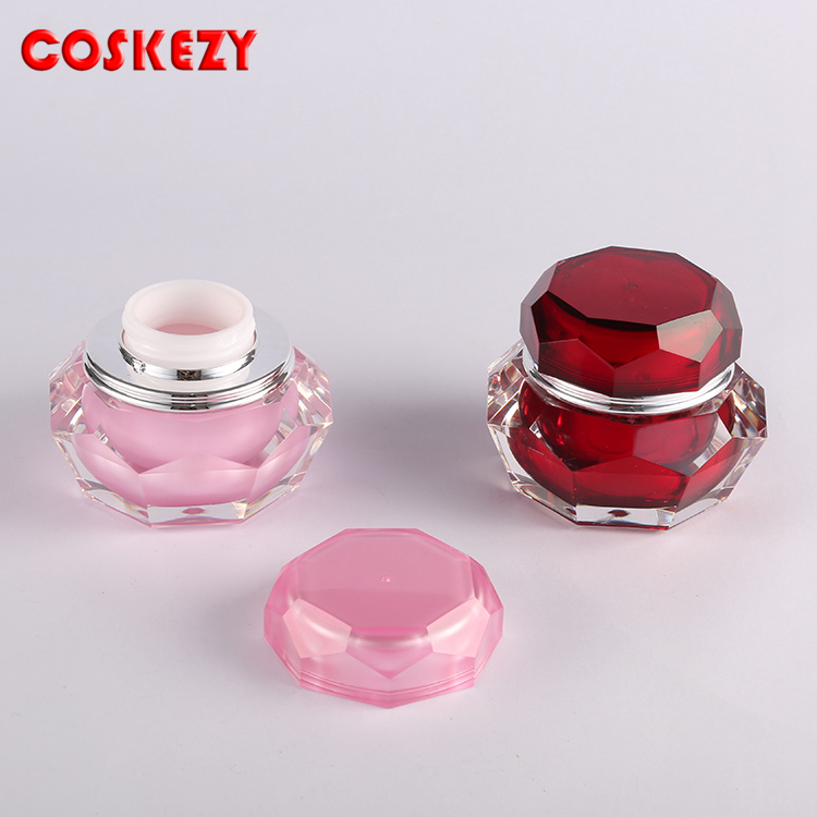 Wholesale acrylic lotion plastic jar square lotion green bottle with cap for cream bottle