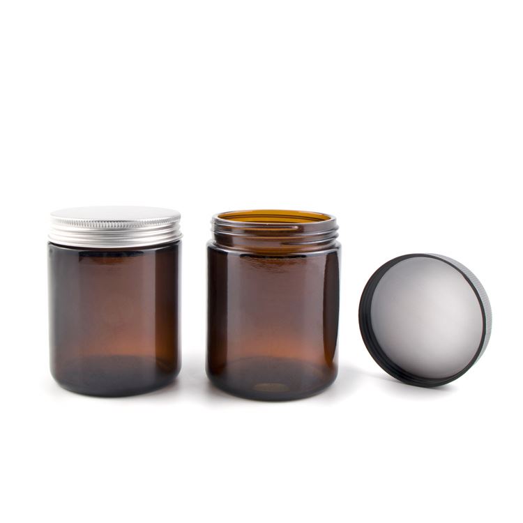 Wholesale amber 2oz 3oz 4oz pharmaceutical glass jar medical glass container with child safety lid for pill store