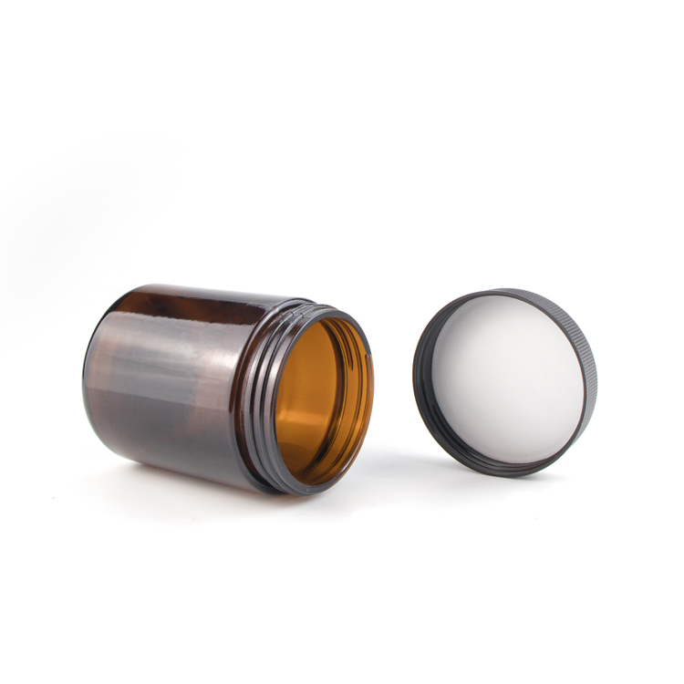 Wholesale amber 2oz 3oz 4oz pharmaceutical glass jar medical glass container with child safety lid for pill store