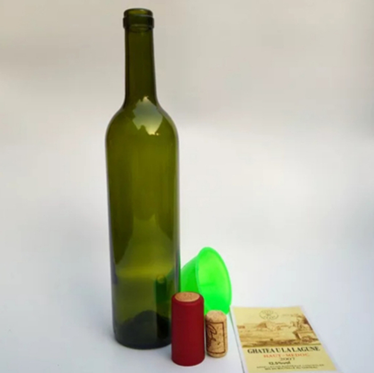 Wholesale amber/blue/green empty dark frost premium wine glass bottles 750 ml for liquors