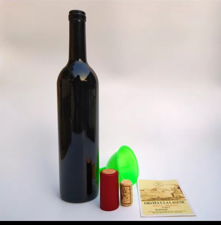 Wholesale amber/blue/green empty dark frost premium wine glass bottles 750 ml for liquors