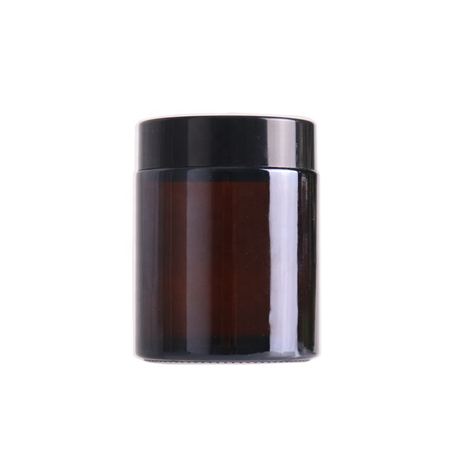 Wholesale amber cosmetic glass cream jar 100g with screw cap