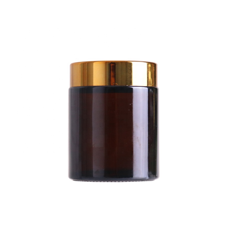 Wholesale amber cosmetic glass cream jar 100g with screw cap