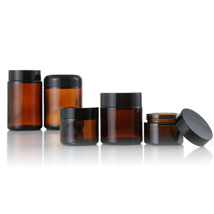 Wholesale amber cosmetic glass jar
