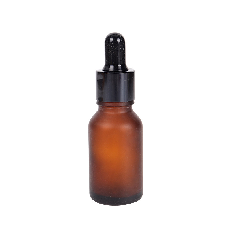 Wholesale amber frosted Essential Oil Bottles Serum Bottles Glass Dropper Bottles Cosmetic Packaging with dropper