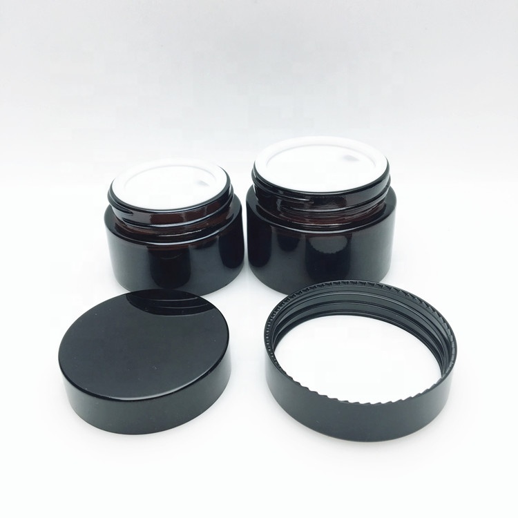 Wholesale amber glass cosmetic cream packing jar 30g 50g 30ml 50ml