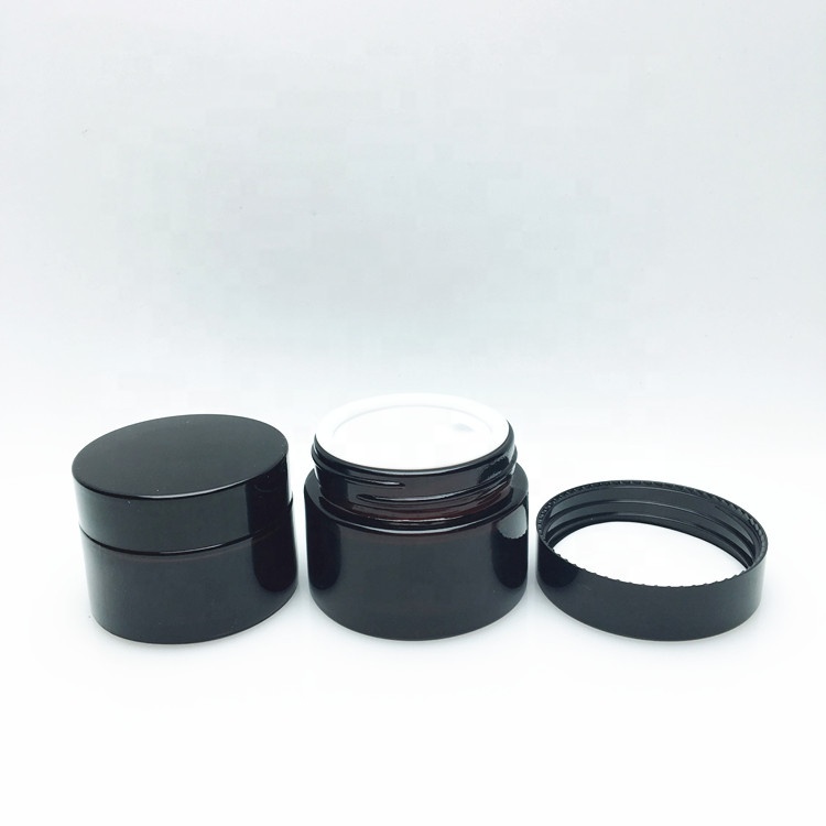 Wholesale amber glass cosmetic cream packing jar 30g 50g 30ml 50ml