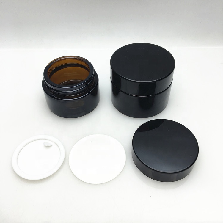 Wholesale amber glass cosmetic cream packing jar 30g 50g 30ml 50ml
