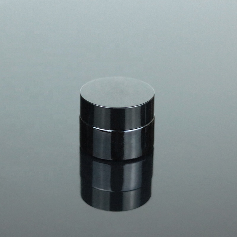 Wholesale amber glass cream jars 5ml 5g empty round glass jar (GJM10)