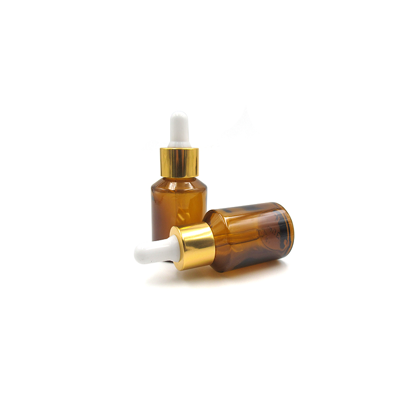 Wholesale amber green 30ml 1oz oblique shoulder glass packaging dropper bottle essential oil/serum bottle in stock