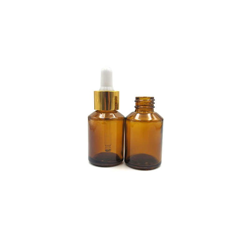 Wholesale amber green 30ml 1oz oblique shoulder glass packaging dropper bottle essential oil/serum bottle in stock