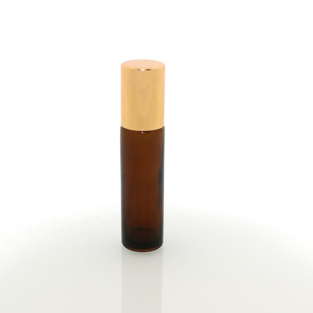 Wholesale amber perfume bottle 10 ml body essential oil roll on bottles 30ml with roll on ball for cosmetic packaging