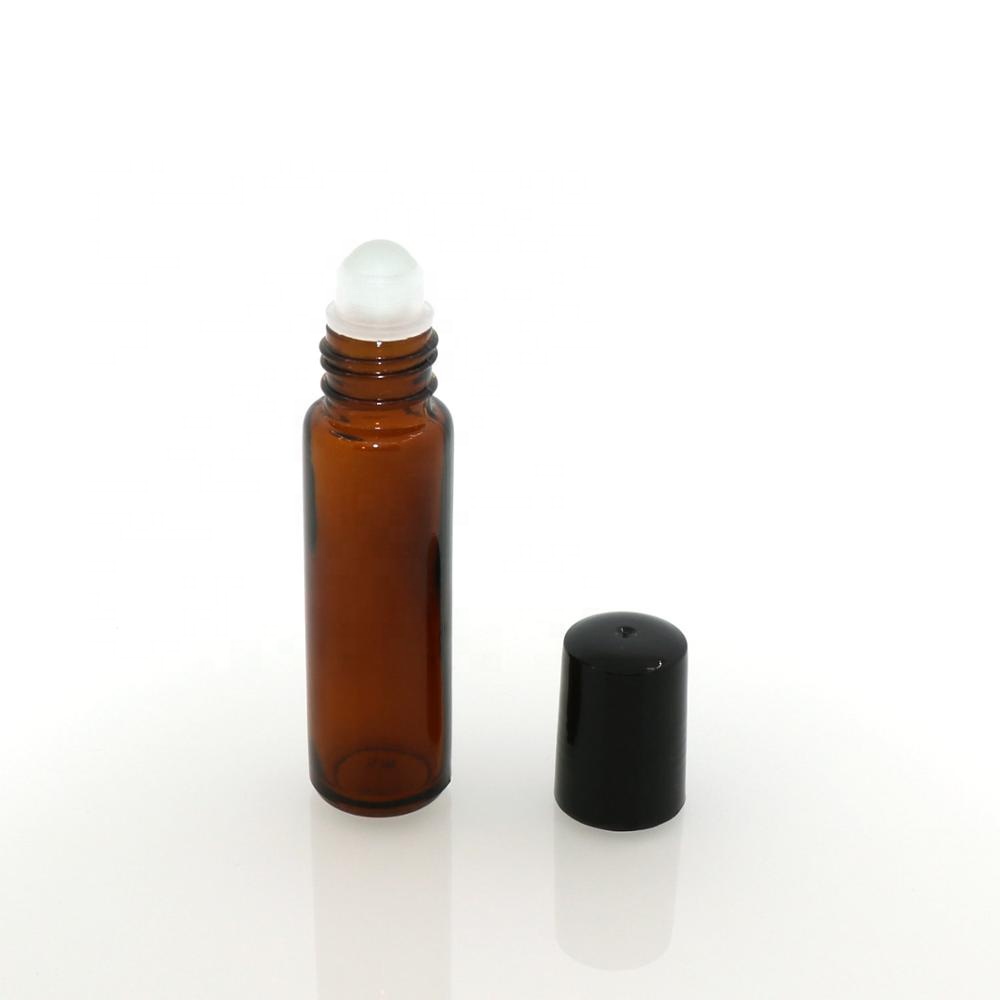 Wholesale amber perfume bottle 10 ml body essential oil roll on bottles 30ml with roll on ball for cosmetic packaging