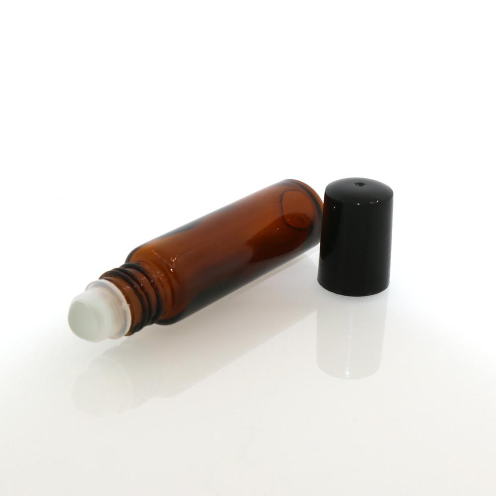 Wholesale amber perfume bottle 10 ml body essential oil roll on bottles 30ml with roll on ball for cosmetic packaging