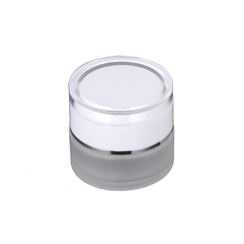 Wholesale big wide mouth glass jar 30ml 50ml 100ml clear cosmetic face cream jars with gold lid