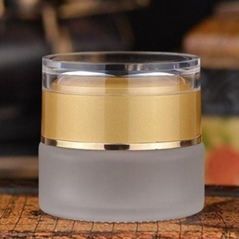 Wholesale big wide mouth glass jar 30ml 50ml 100ml clear cosmetic face cream jars with gold lid