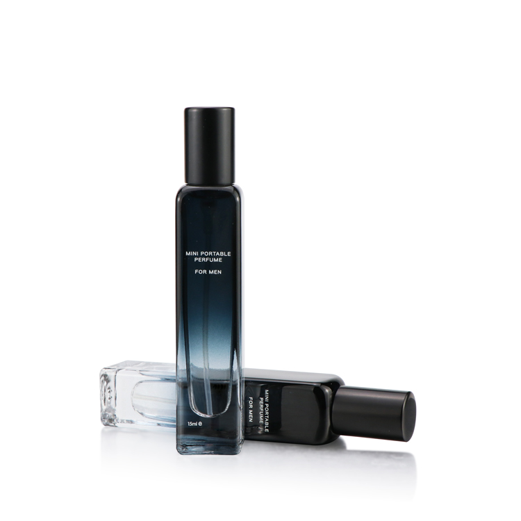 Wholesale black 15ml mini empty square shape glass mist spray perfume bottle for sale
