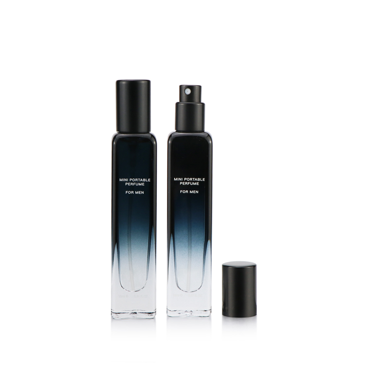 Wholesale black 15ml mini empty square shape glass mist spray perfume bottle for sale