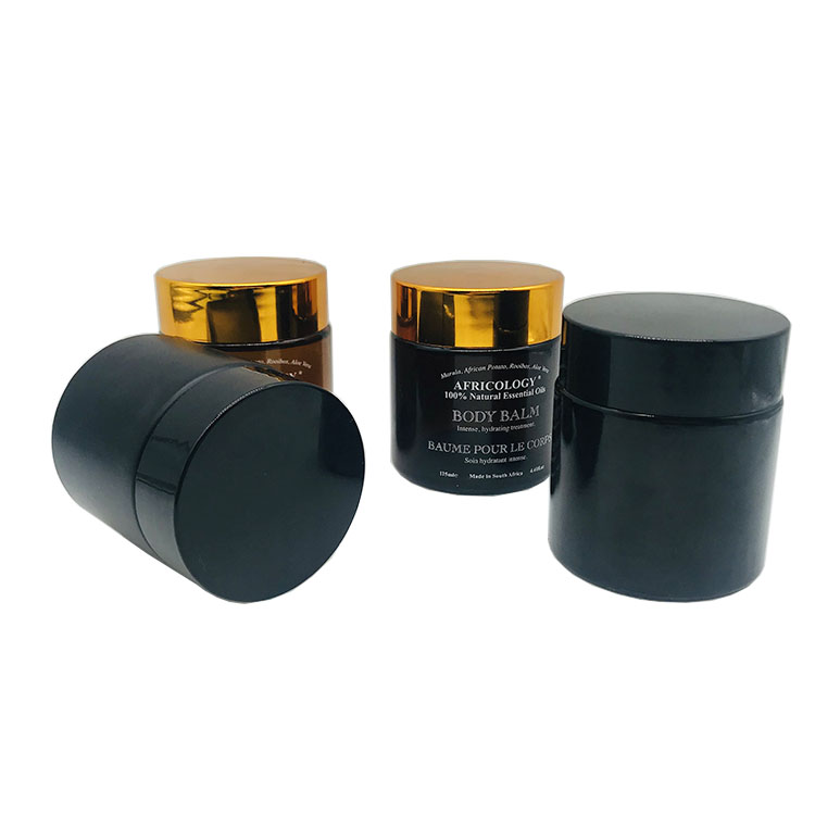 Wholesale black and amber empty 100 ml glass cream jar